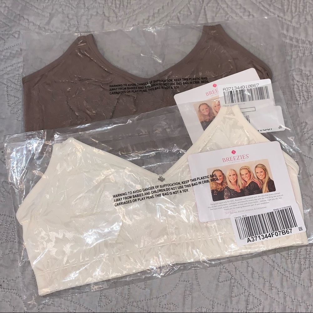 Breezies Jacquard Shine Unlined Wirefree Support Bra